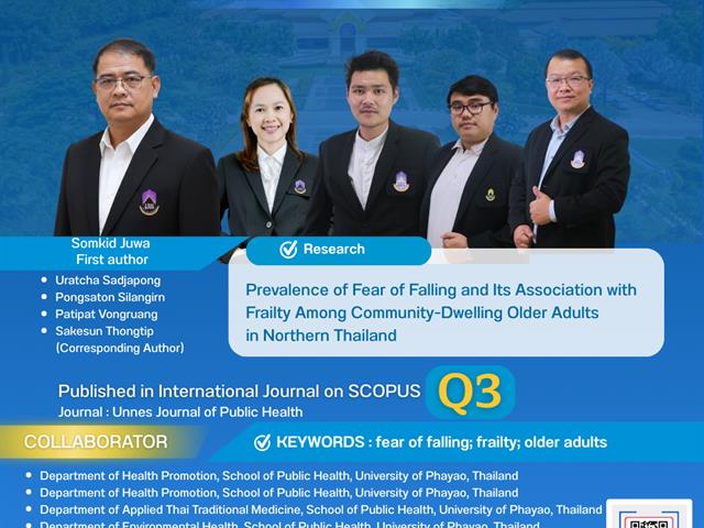 ขอแสดงความยินดี ผลงานวิจัยบุคลากรสายวิชาการ คณะสาธารณสุขศาสตร์